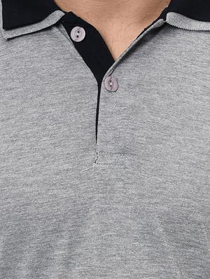 grey solid polo t-shirt - 16674823 - Standard Image - 5