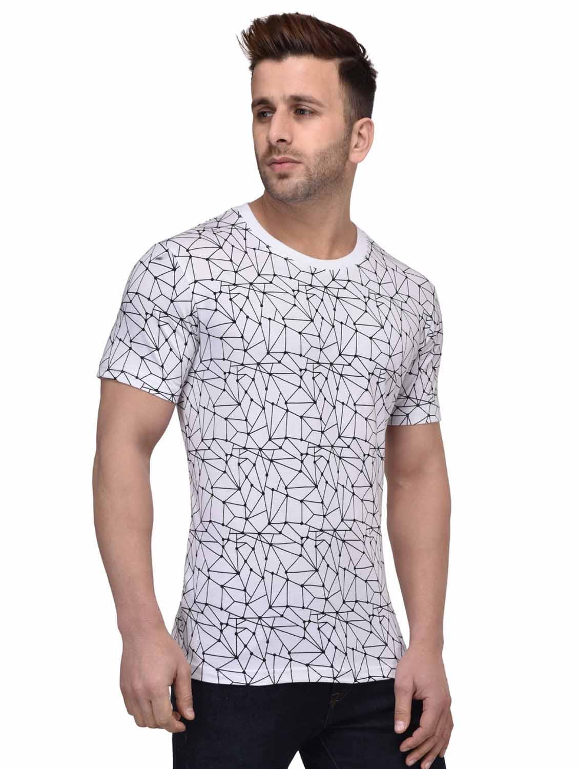 white geometric print t-shirt - 16674829 - Zoom Image - 2