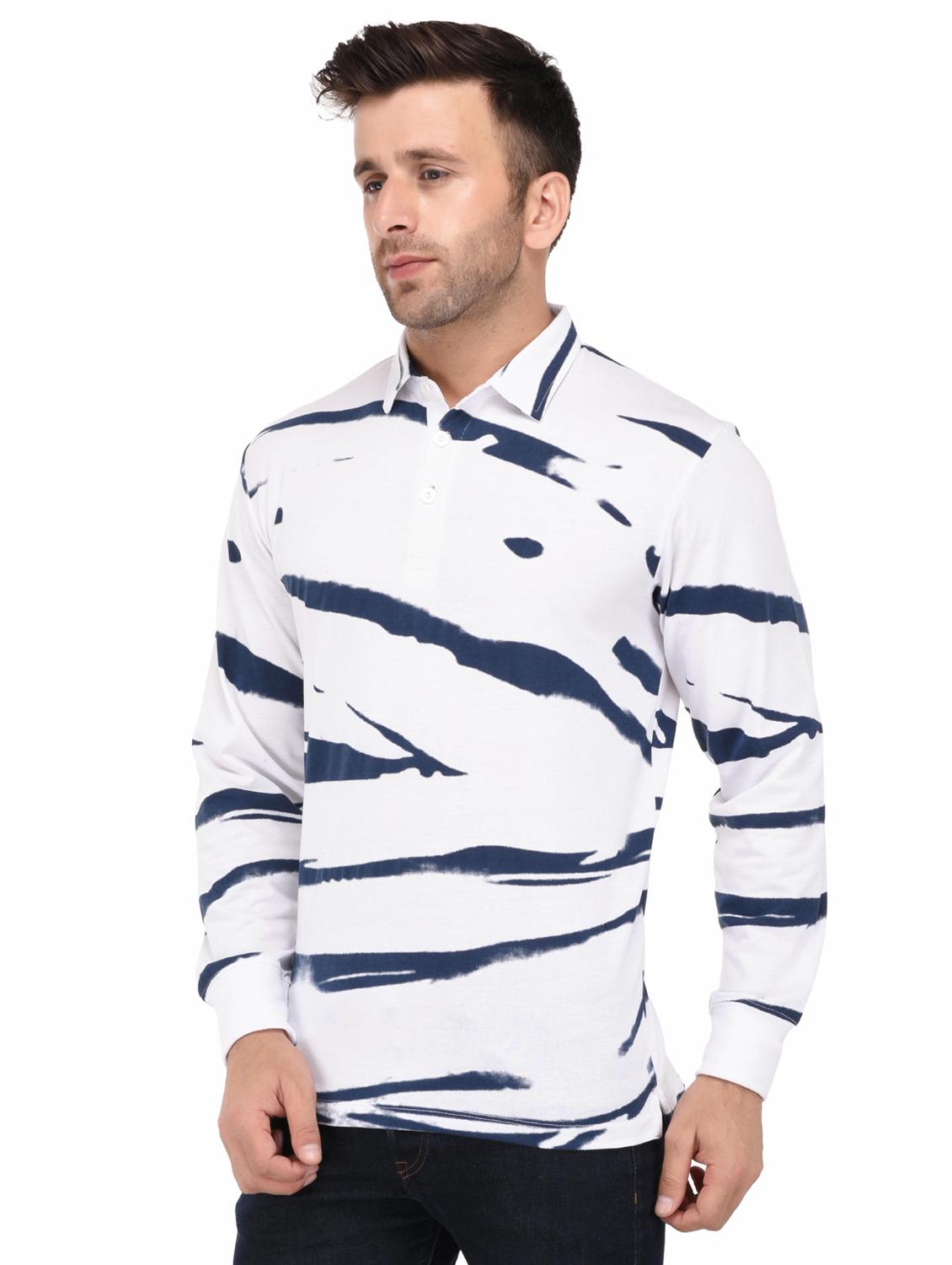 white tie & dye print collared t-shirt - 16674837 - Zoom Image - 2