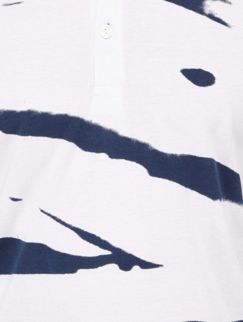 white tie & dye print collared t-shirt - 16674837 - Zoom Image - 5