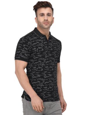 black camouflage print polo t-shirt - 16674840 - Standard Image - 2