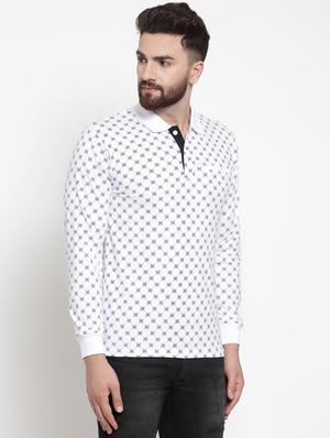 white all over print polo t-shirt - 16674895 - Standard Image - 2