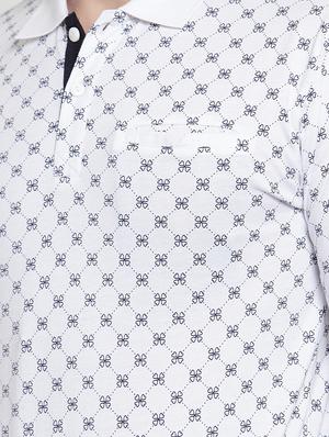 white all over print polo t-shirt - 16674895 - Standard Image - 5