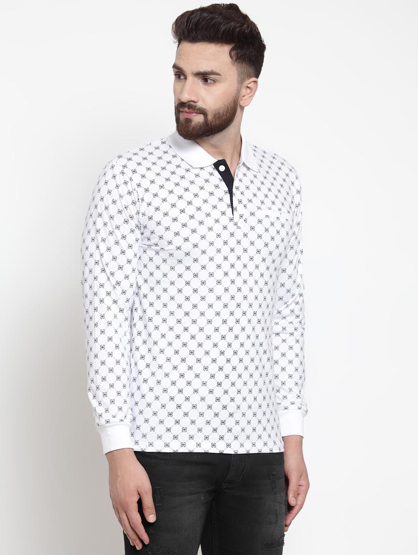 white all over print polo t-shirt - 16674895 - Zoom Image - 2