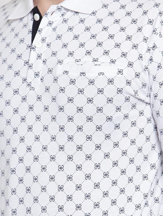 white all over print polo t-shirt - 16674895 - Zoom Image - 5
