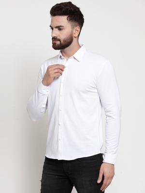 white solid casual shirt - 16674975 - Standard Image - 2