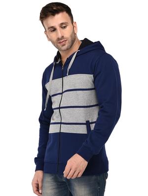 blue color block sweatshirt - 16674983 - Standard Image - 2