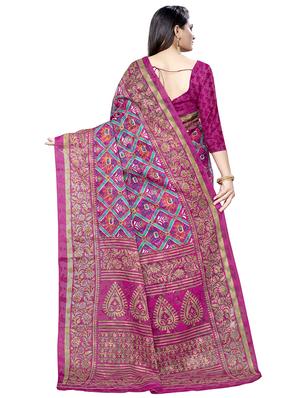 printed brasso saree with blouse - 16675320 - Standard Image - 2