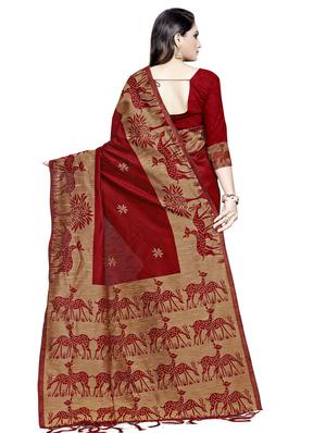 bordered woven saree with blouse - 16675344 - Standard Image - 2