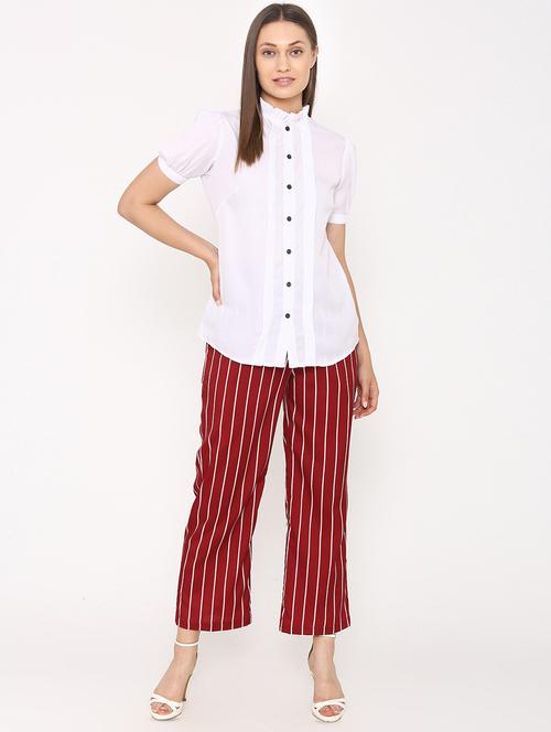frill detail puff sleeved top - 16675905 - Standard Image - 1