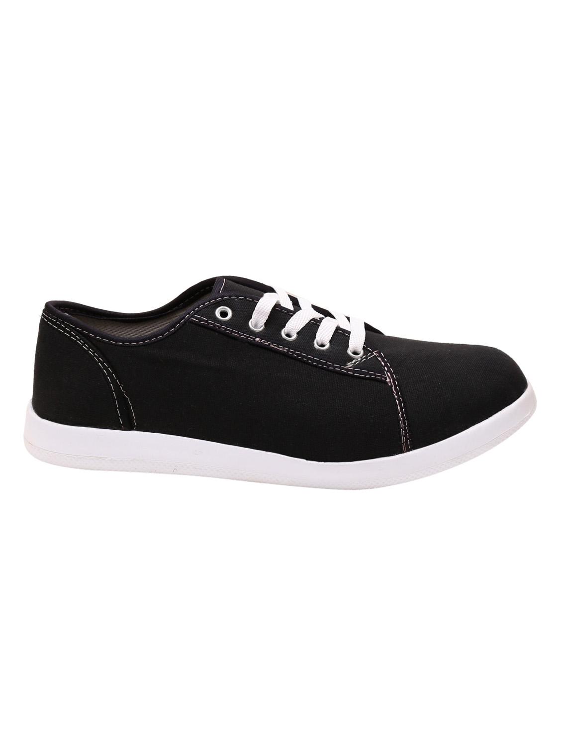 black canvas lace up sneakers - 16675962 - Zoom Image - 2