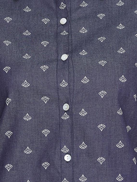 roll up sleeved curved hem shirt - 16676076 - Zoom Image - 5