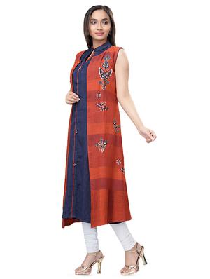 layered kurta with jacket - 16676381 - Standard Image - 2