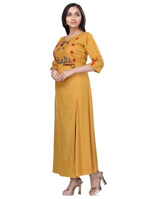 embroidered a-line kurta - 16676400 - Standard Image - 2