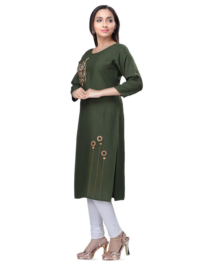 embroidered straight kurta - 16676426 - Zoom Image - 2