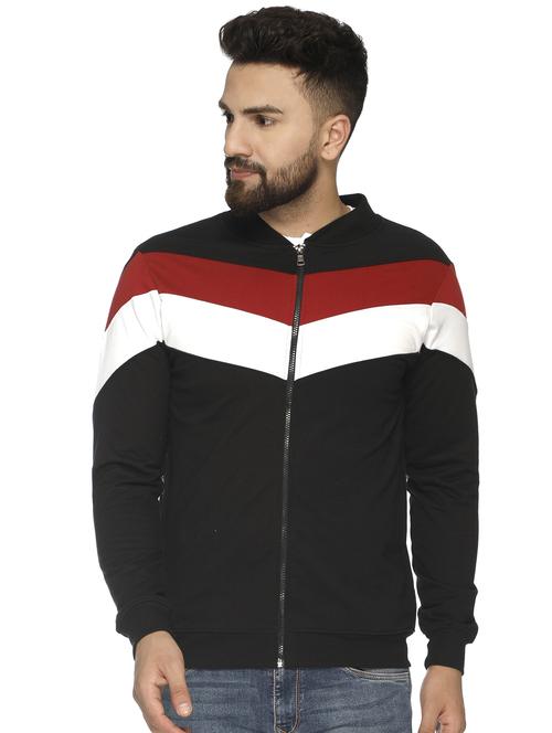 black color block casual jacket - 16676922 - Standard Image - 1