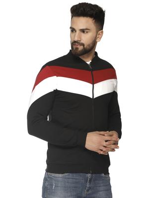 black color block casual jacket - 16676922 - Standard Image - 2
