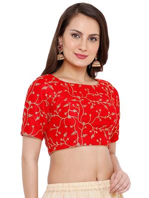 back key hole embroidered blouse - 16676945 - Standard Image - 2