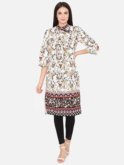 paisley straight kurti - 16677027 - Standard Image - 1