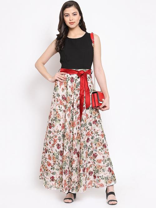 tie knot floral maxi dress - 16677101 - Standard Image - 1