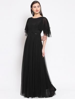 boat neck embellished patch maxi dress - 16677103 - Standard Image - 2