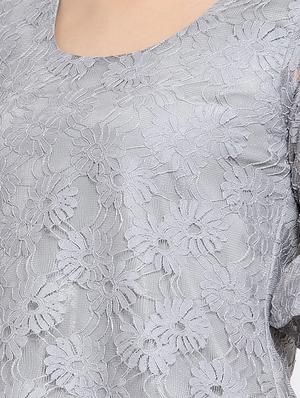 round neck frill detail laced top - 16677122 - Standard Image - 5