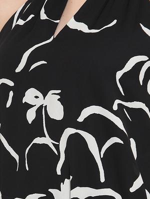 keyhole neck floral asymmetric dress - 16677128 - Standard Image - 5
