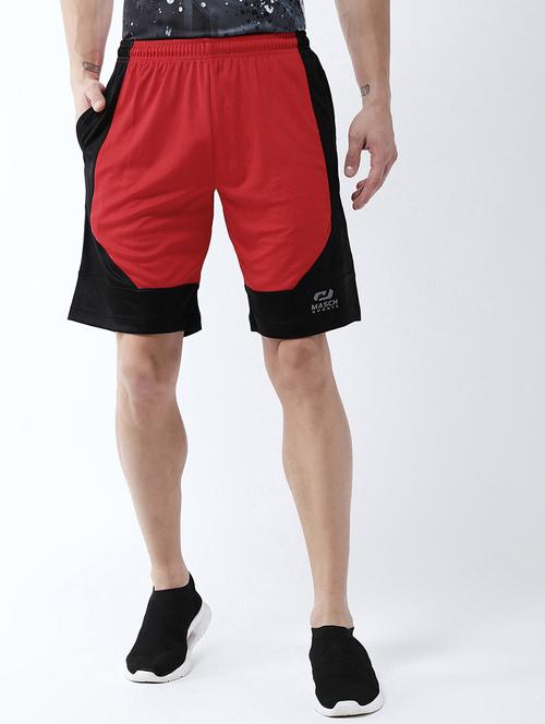 red color block shorts - 16677142 - Standard Image - 1
