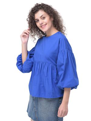 bishop sleeved solid top - 16677161 - Standard Image - 2