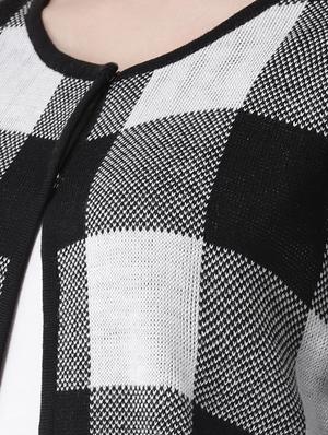 checkered acrylic regular cardigan - 16677397 - Standard Image - 5