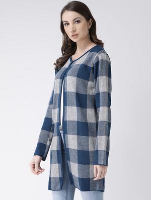 checkered acrylic regular cardigan - 16677398 - Standard Image - 2