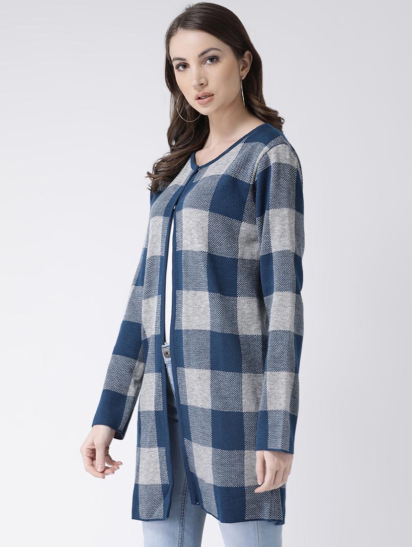 checkered acrylic regular cardigan - 16677398 - Zoom Image - 2