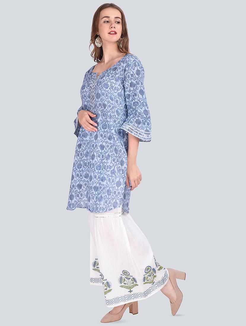 printed kurta palazzo set - 16677547 - Zoom Image - 2