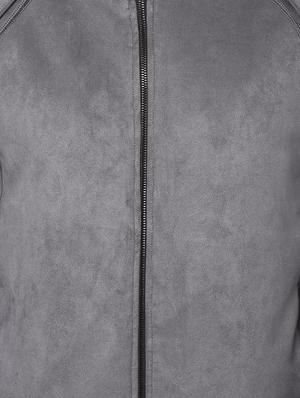 grey solid casual jacket - 16677682 - Standard Image - 5