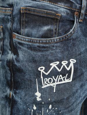 blue heavy washed printed jeans - 16677809 - Standard Image - 5