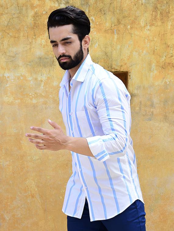 white striped casual shirt - 16677943 - Zoom Image - 2