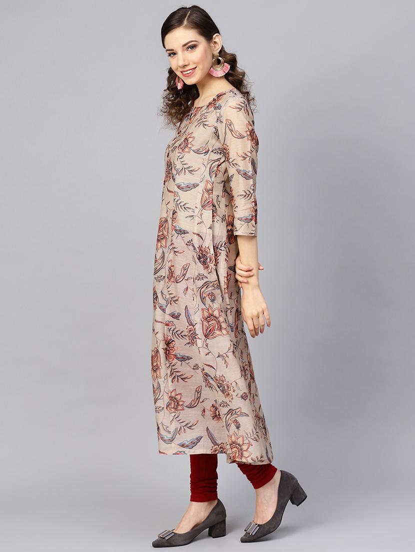 floral printed a-line kurta - 16678140 - Zoom Image - 2