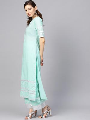 solid kurta palazzo set - 16678194 - Standard Image - 2
