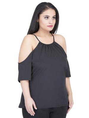 cold shoulder tie knot plus top - 16679104 - Standard Image - 2
