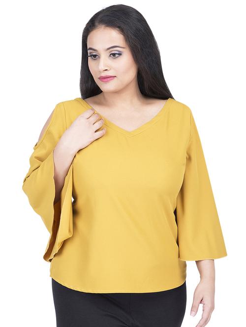 cold shoulder bell sleeved plus top - 16679113 - Standard Image - 1