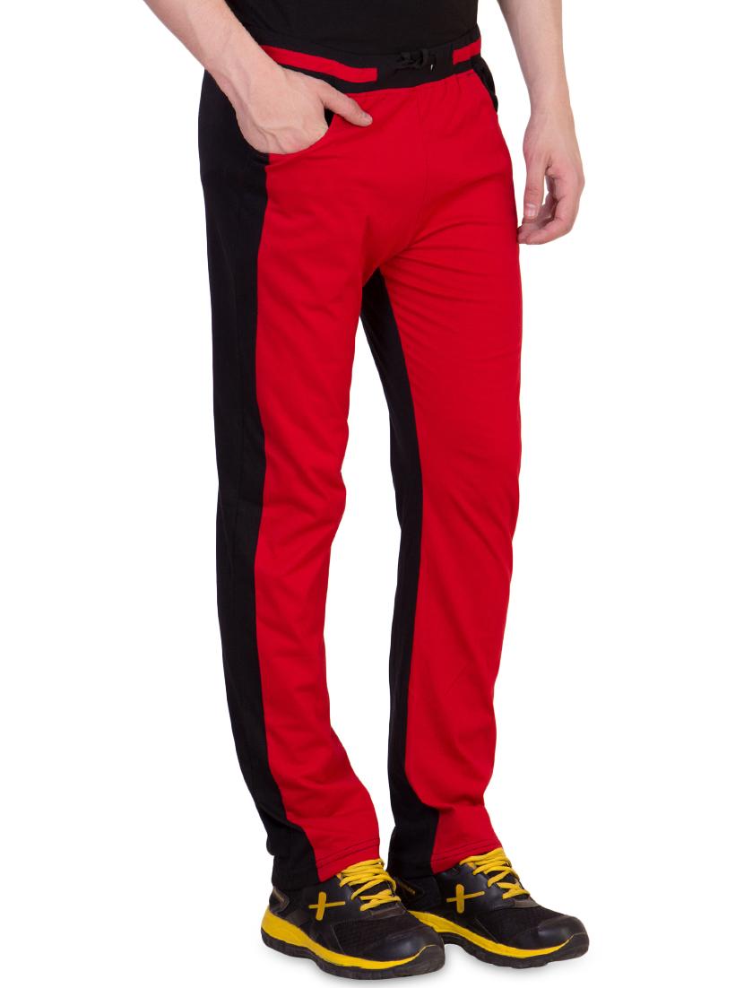 red color block track pant - 16679374 - Zoom Image - 2