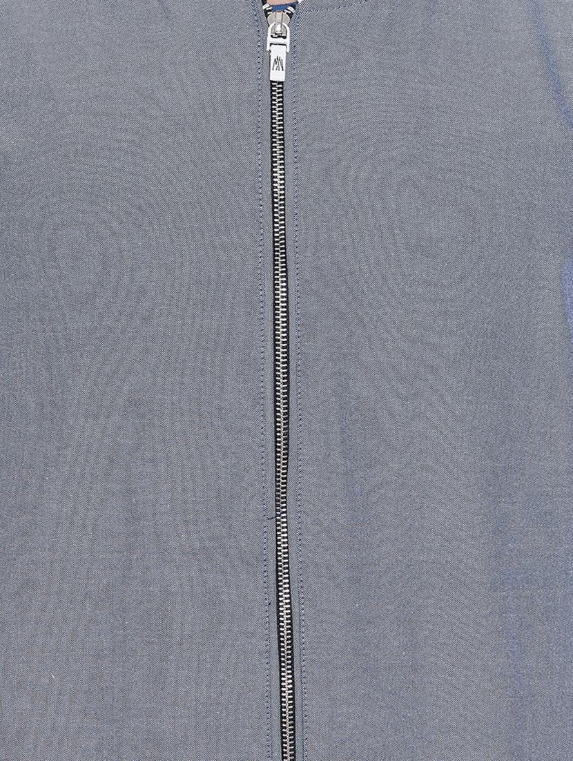 grey solid casual jacket - 16679731 - Zoom Image - 5