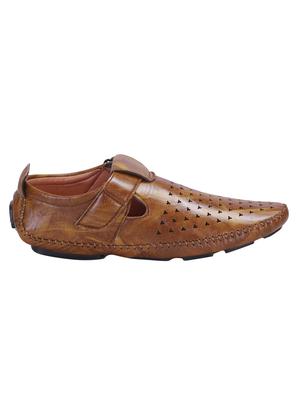 tan leatherette slip on sandals - 16679942 - Standard Image - 2