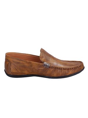 brown leatherette slip on loafers - 16679944 - Standard Image - 2