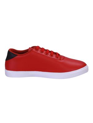 red leatherette lace up sneakers - 16679958 - Standard Image - 2