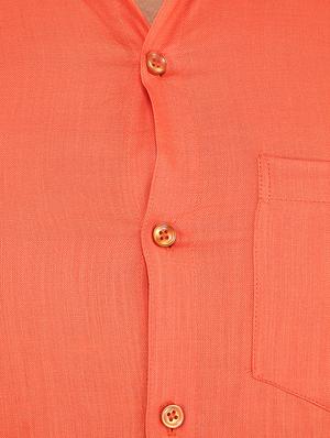 orange solid casual shirt - 16680049 - Standard Image - 5