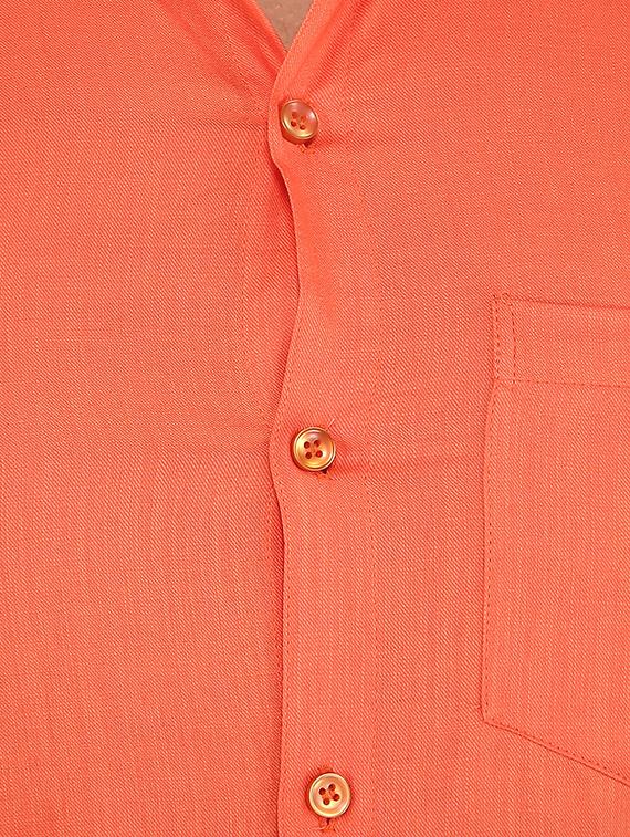 orange solid casual shirt - 16680049 - Zoom Image - 5