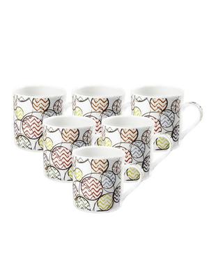 bone china tea cups with geometric design (set of 6) - 16680388 - Standard Image - 2