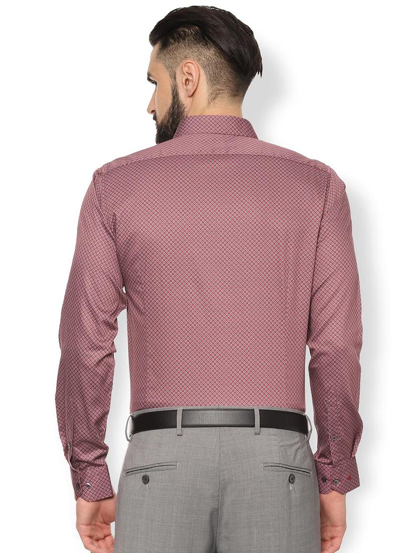 red printed formal shirt - 16680503 - Zoom Image - 2