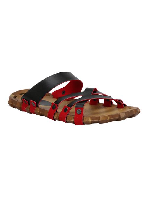 black leatherette slip on slippers - 16680575 - Very Small Image - 1